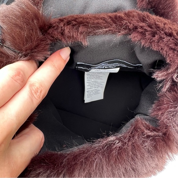 Blumarine faux fur bag with rhinestone logo - Picture 11 of 12
